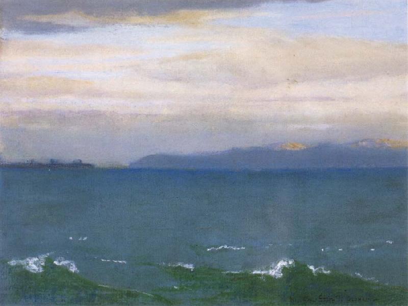 William Stott of Oldham Seascape with Distant Mountains France oil painting art